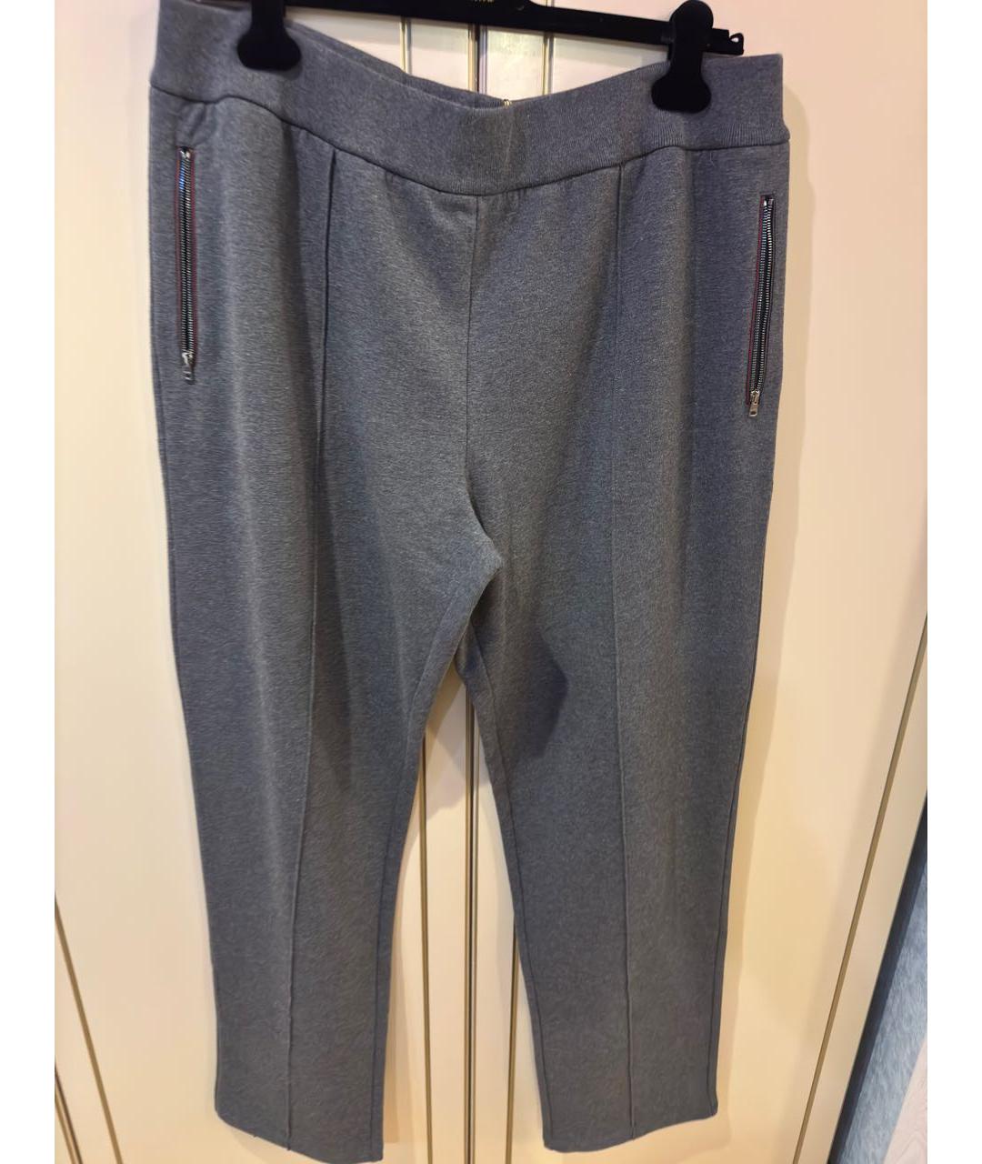 GUCCI Серые хлопковые повседневные брюки, фото 8