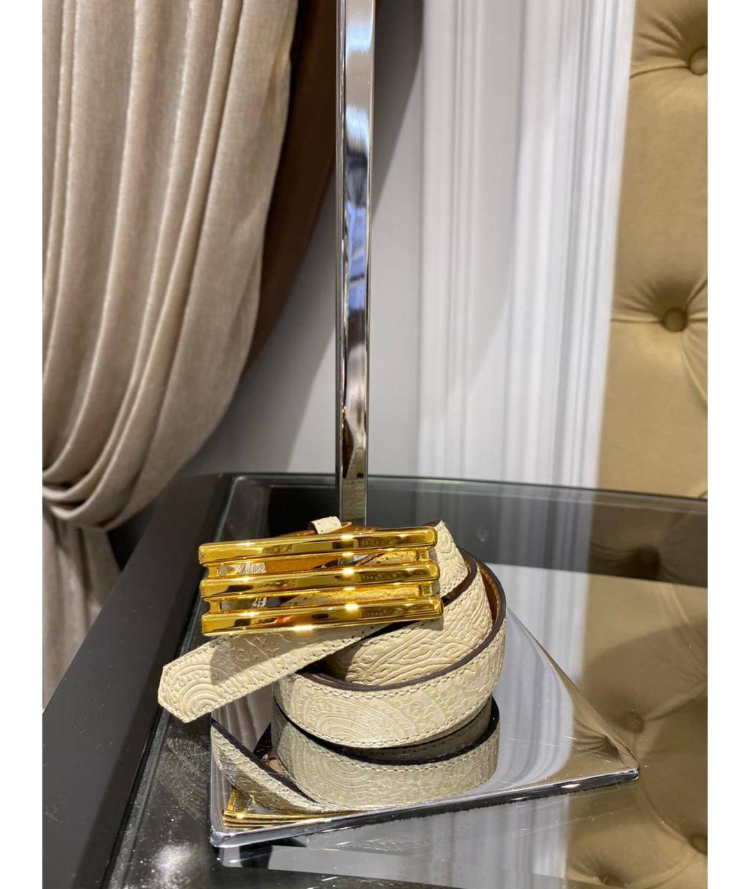 ETRO Бежевый кожаный ремень, фото 4