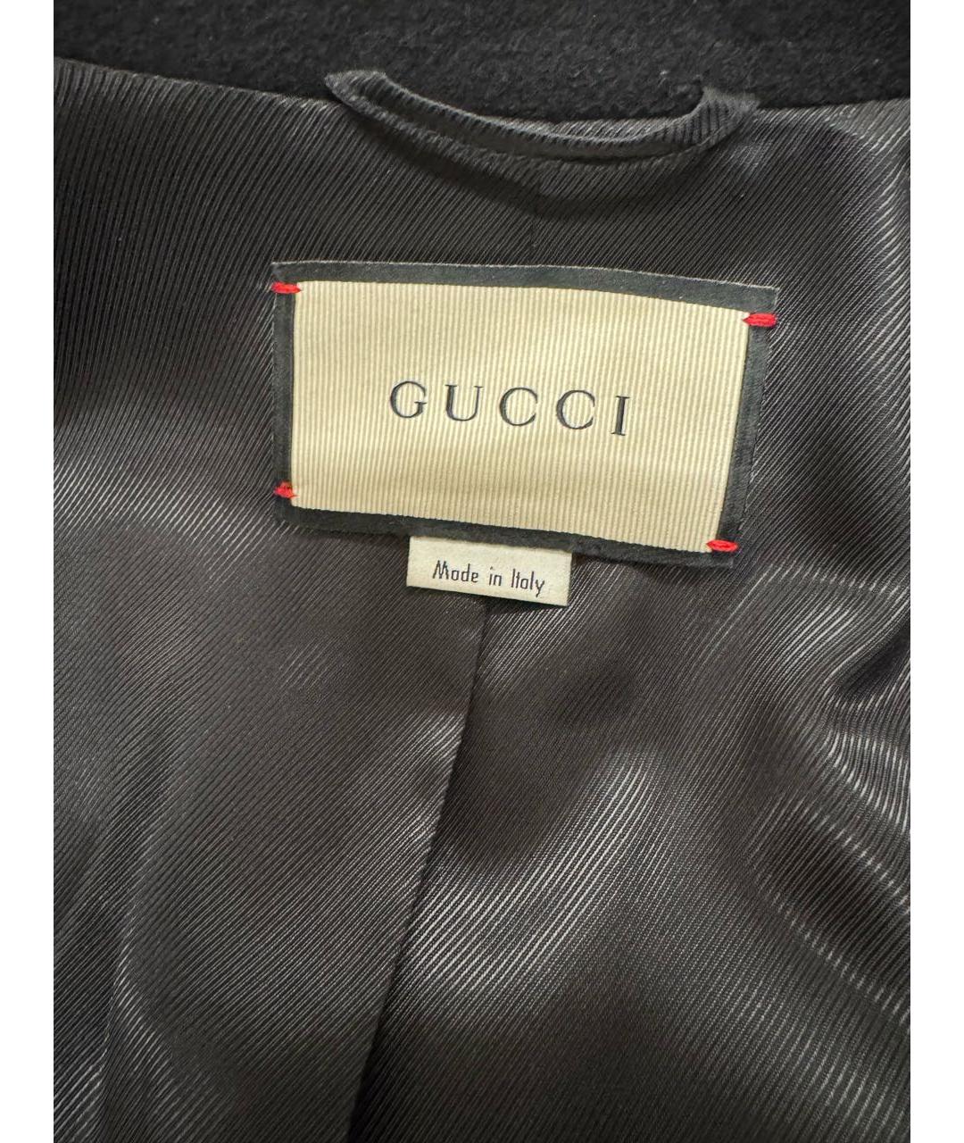 GUCCI Черное шерстяное пальто, фото 3