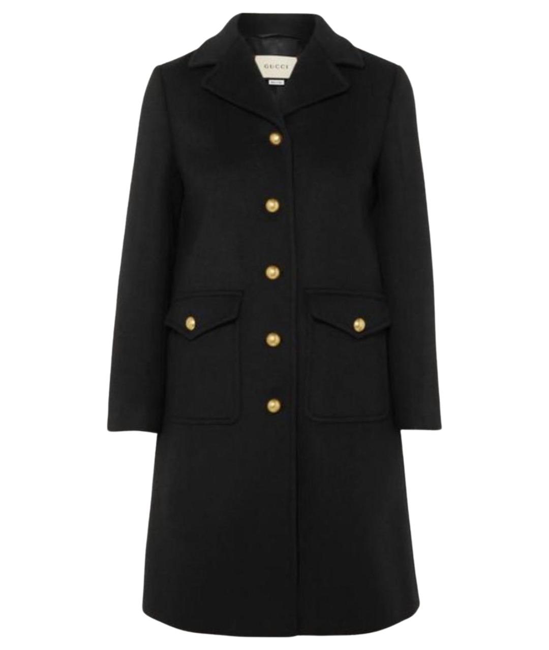 GUCCI Черное шерстяное пальто, фото 1