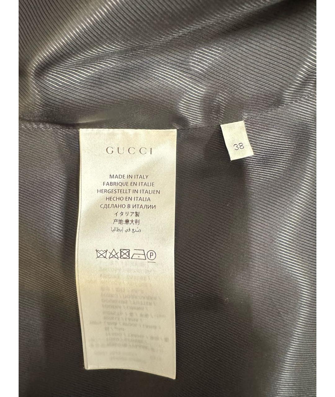 GUCCI Черное шерстяное пальто, фото 4