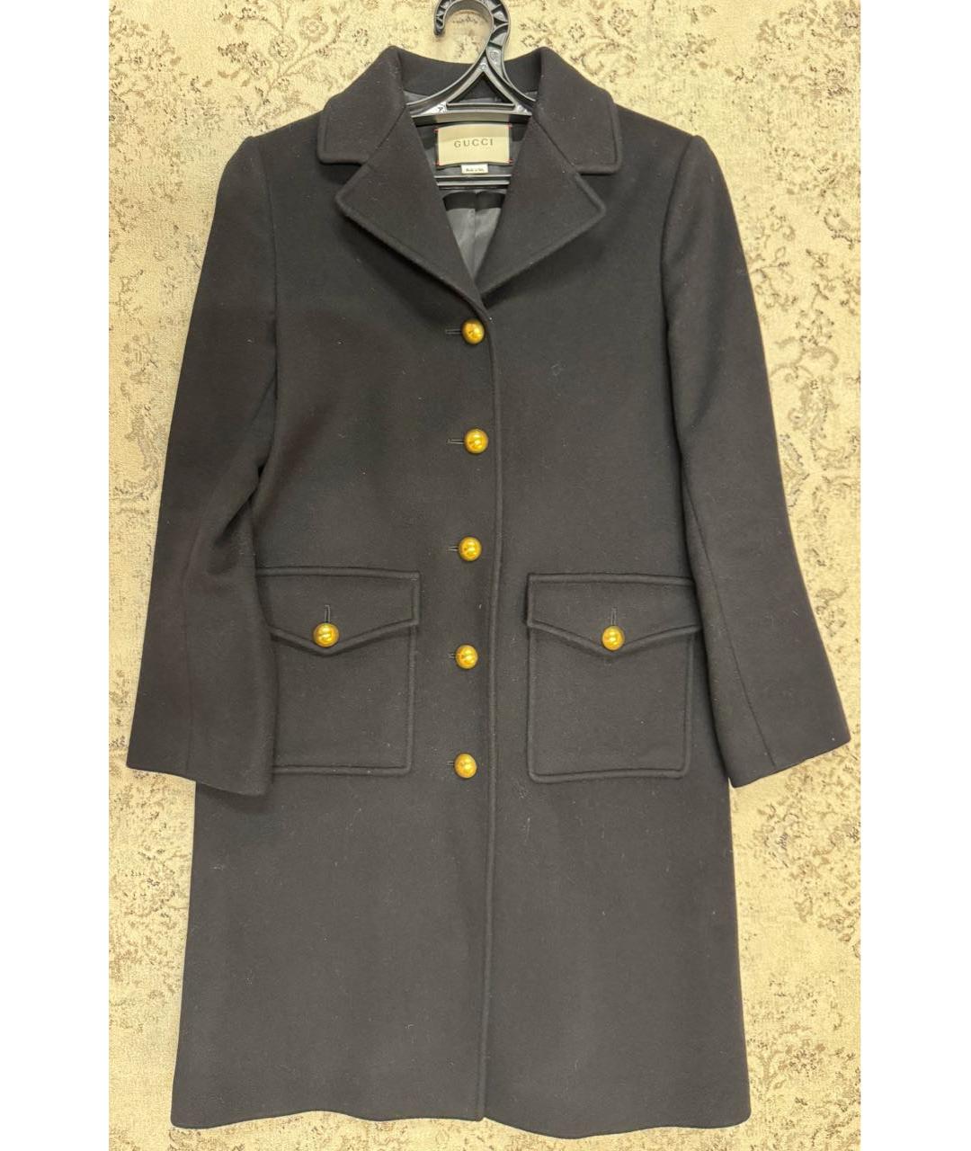 GUCCI Черное шерстяное пальто, фото 5