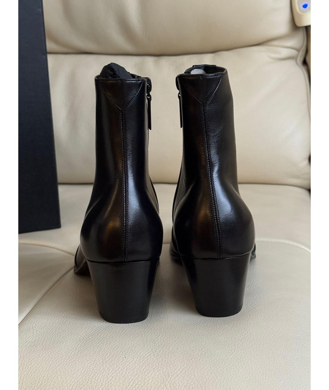 SAINT LAURENT Черные кожаные ботильоны, фото 4