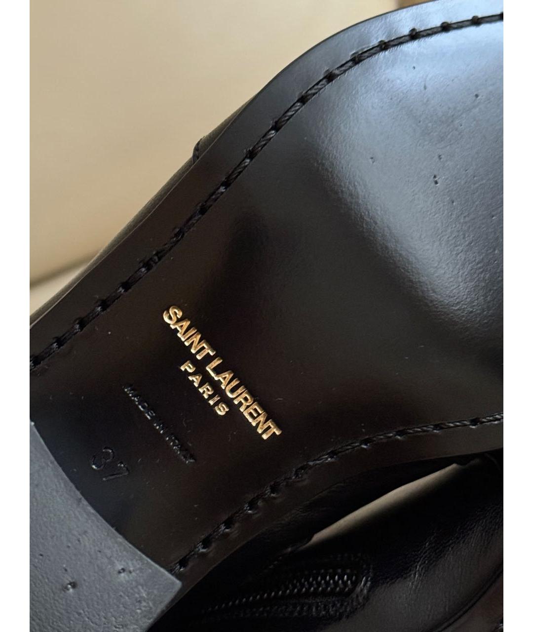 SAINT LAURENT Черные кожаные ботильоны, фото 7