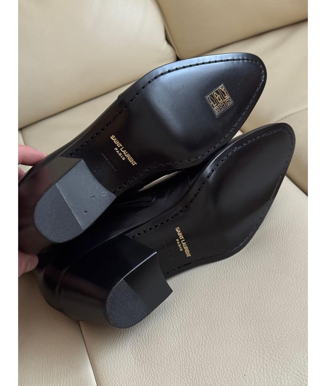 SAINT LAURENT Черные кожаные ботильоны, фото 6
