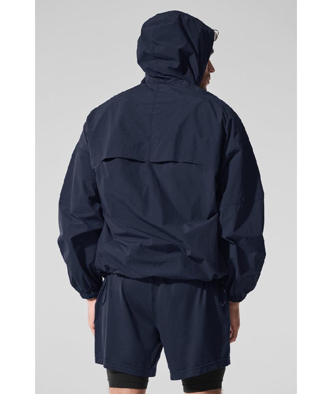 ALO YOGA Темно-синяя синтетическая спортивная куртка, фото 4