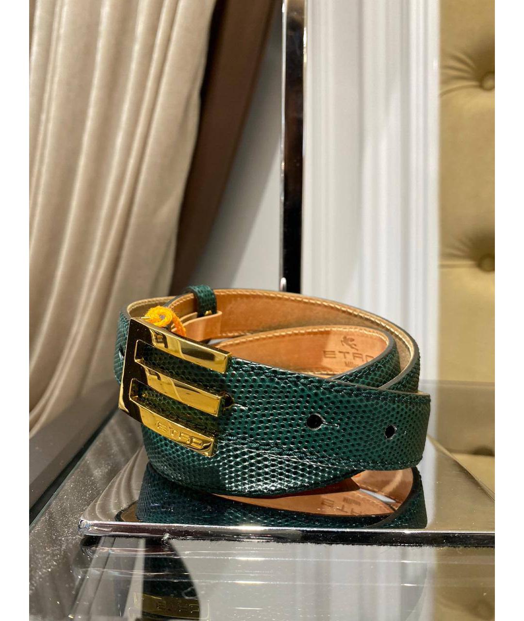 ETRO Зеленый кожаный ремень, фото 2