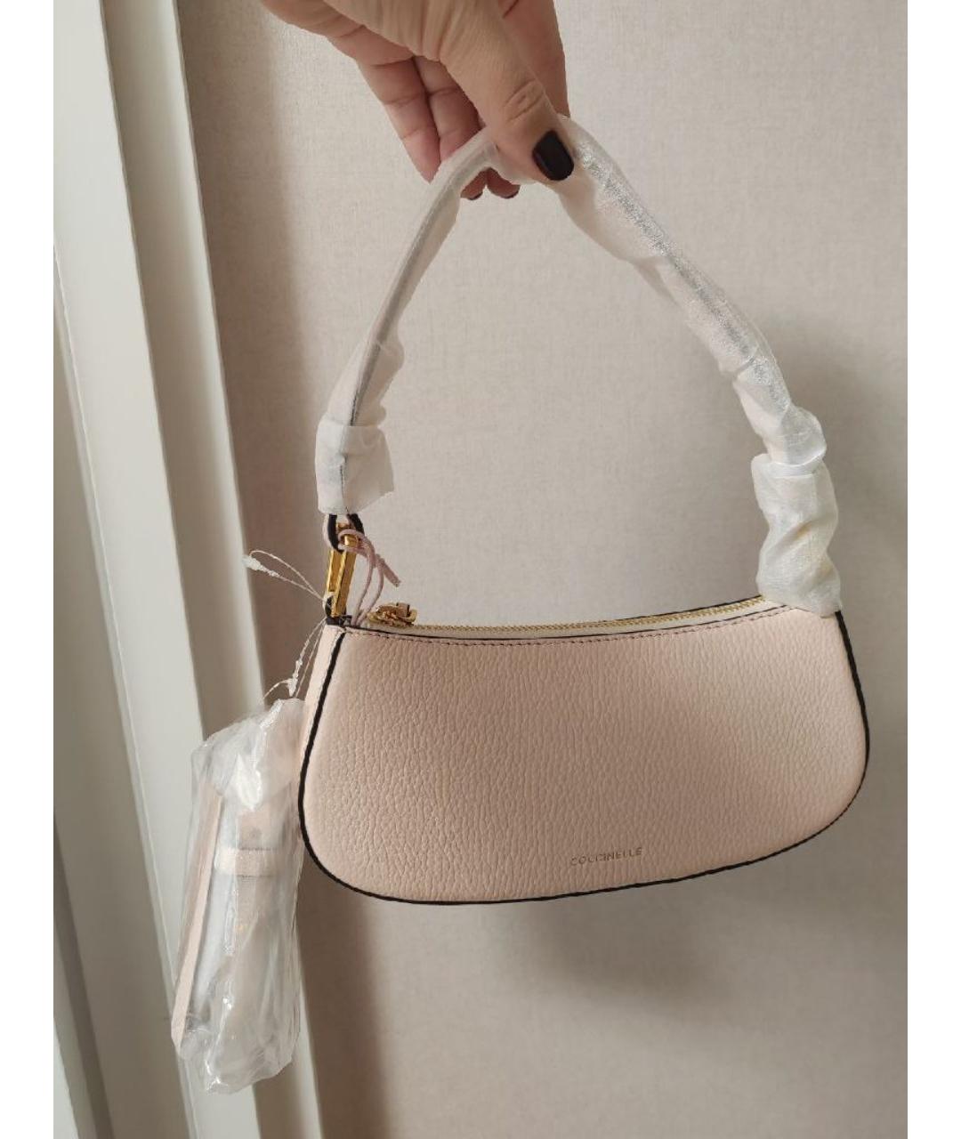 COCCINELLE Розовая кожаная сумка через плечо, фото 2