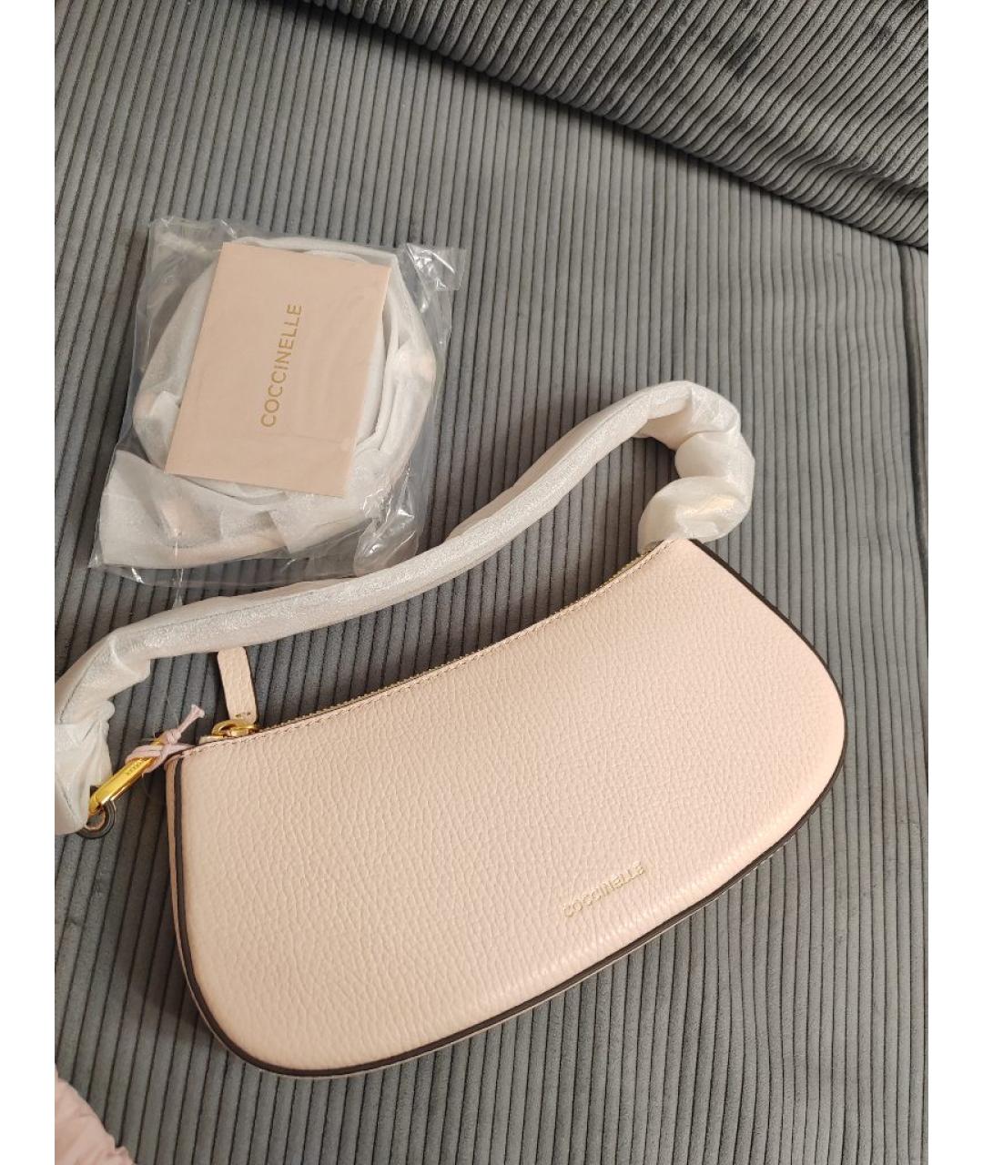 COCCINELLE Розовая кожаная сумка через плечо, фото 3