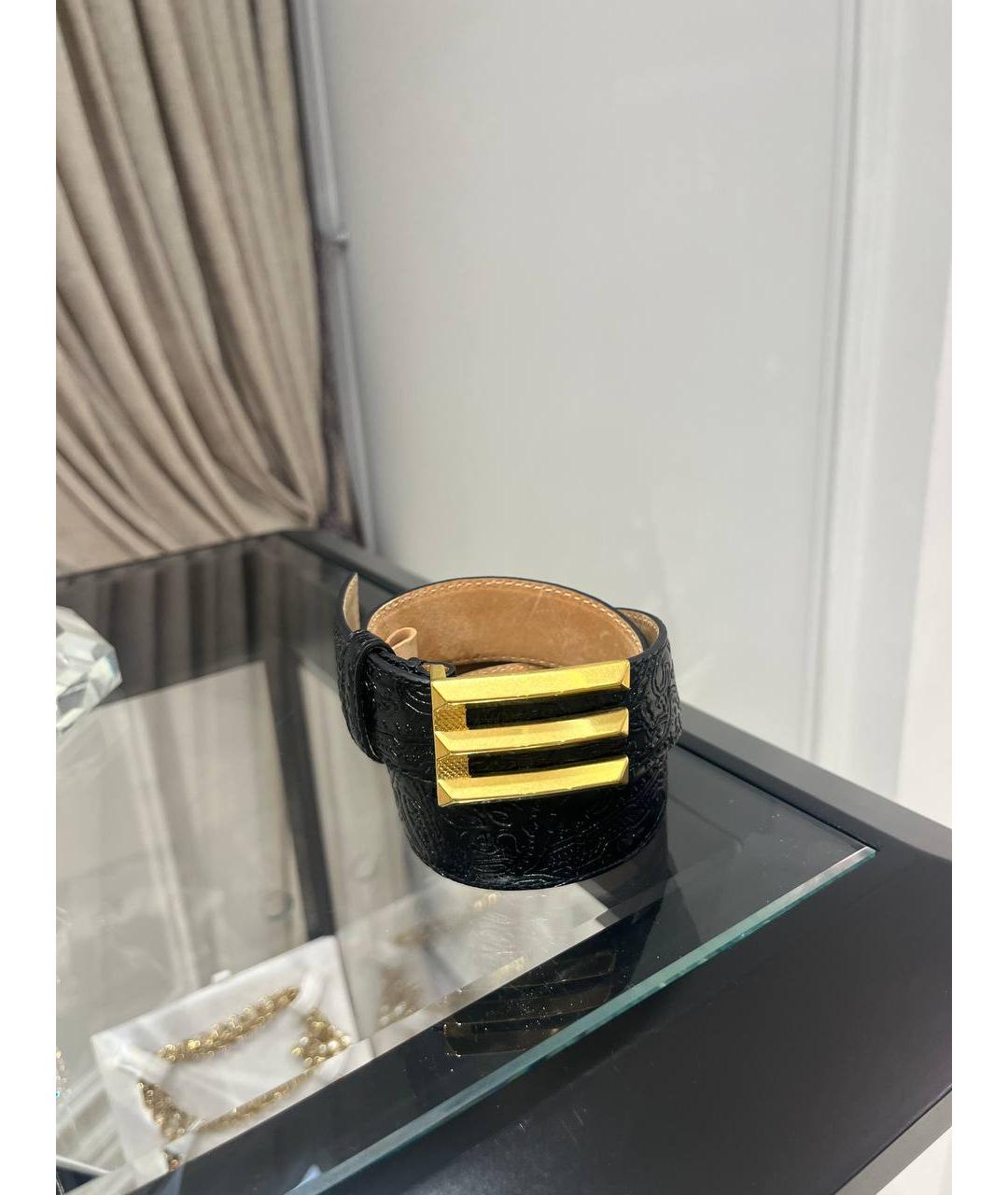 ETRO Черный кожаный ремень, фото 4