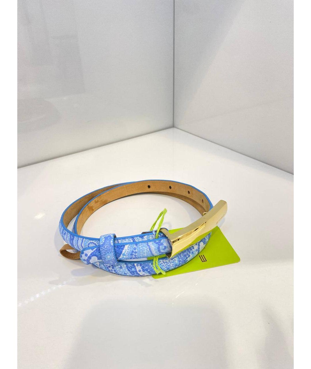 ETRO Голубой кожаный ремень, фото 2