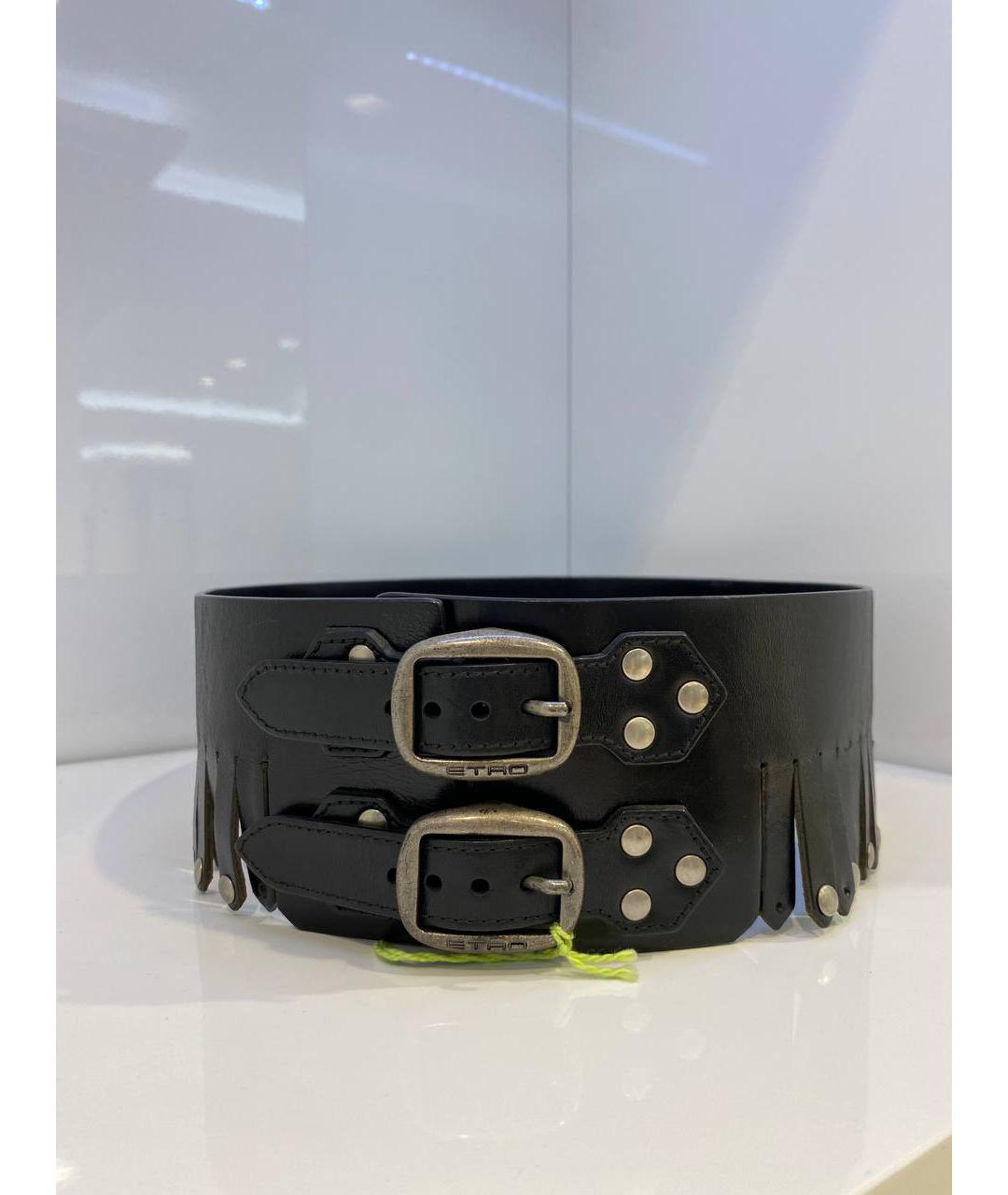 ETRO Черный кожаный ремень, фото 4