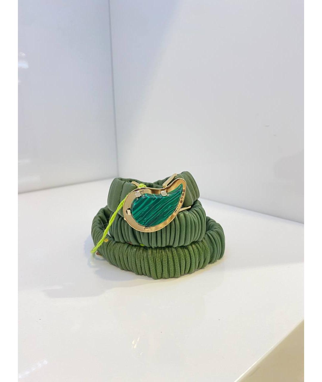 ETRO Зеленый кожаный ремень, фото 4