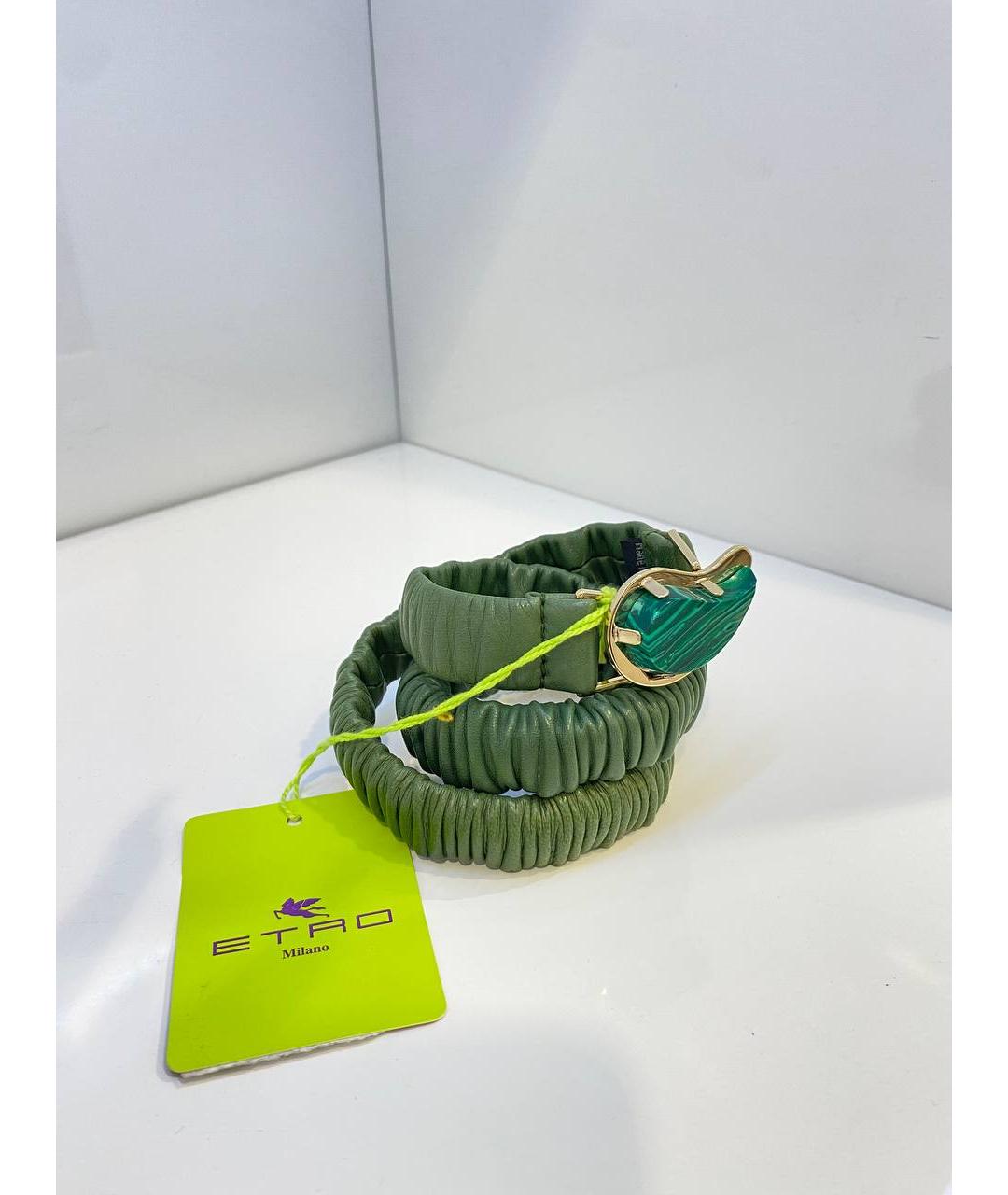 ETRO Зеленый кожаный ремень, фото 2