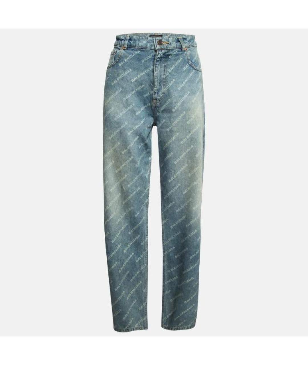 BALENCIAGA Голубые хлопковые прямые джинсы, фото 7