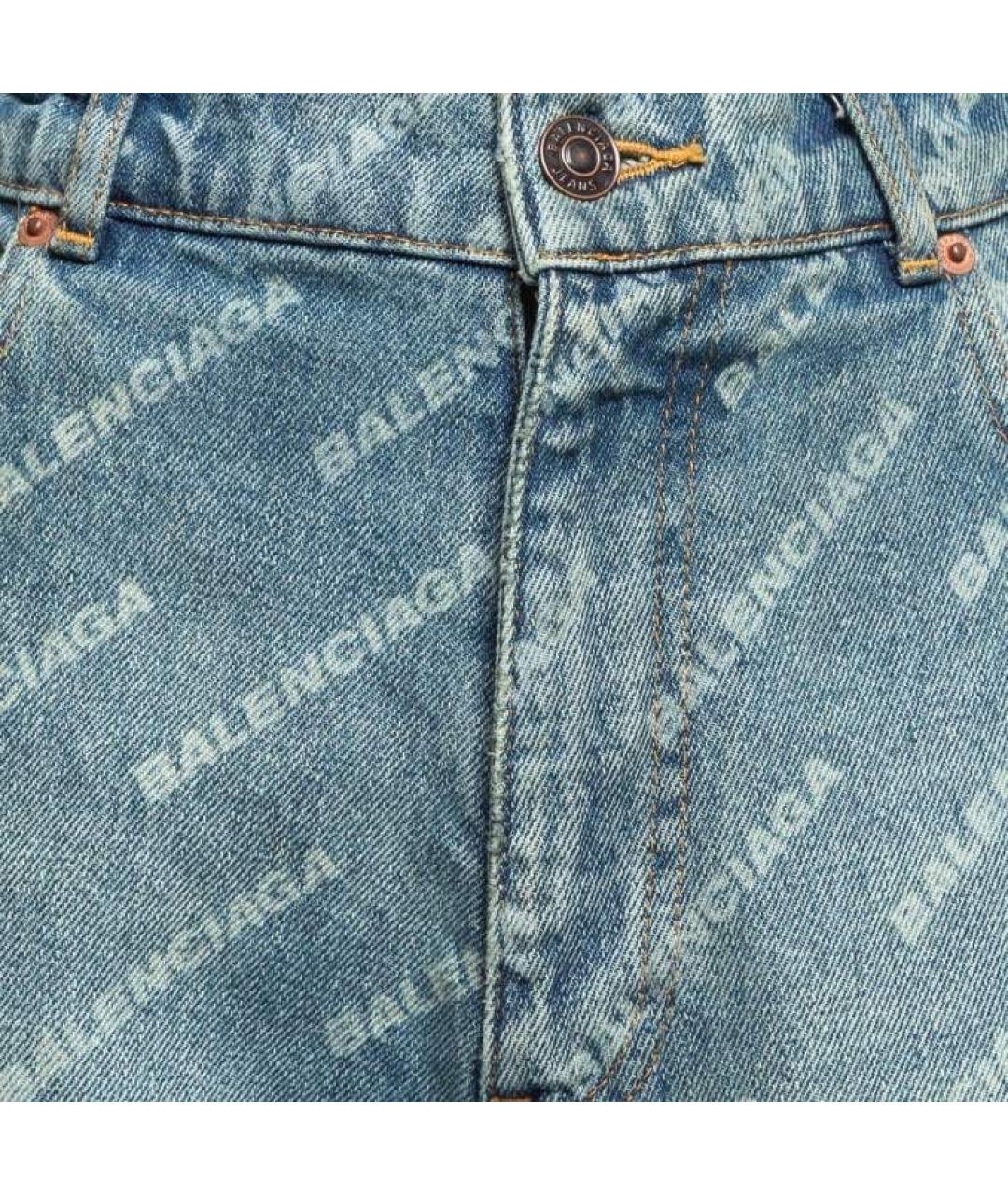 BALENCIAGA Голубые хлопковые прямые джинсы, фото 3