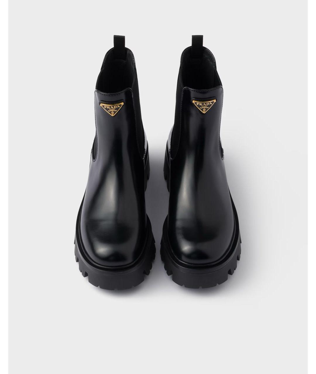 PRADA Черные кожаные полусапоги, фото 4