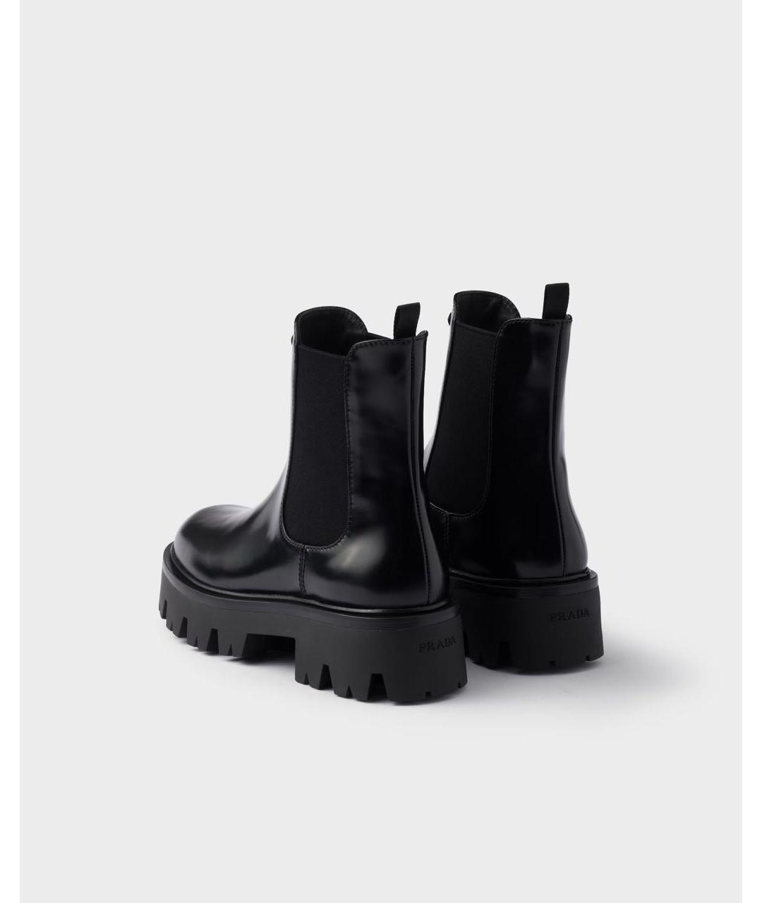 PRADA Черные кожаные полусапоги, фото 5