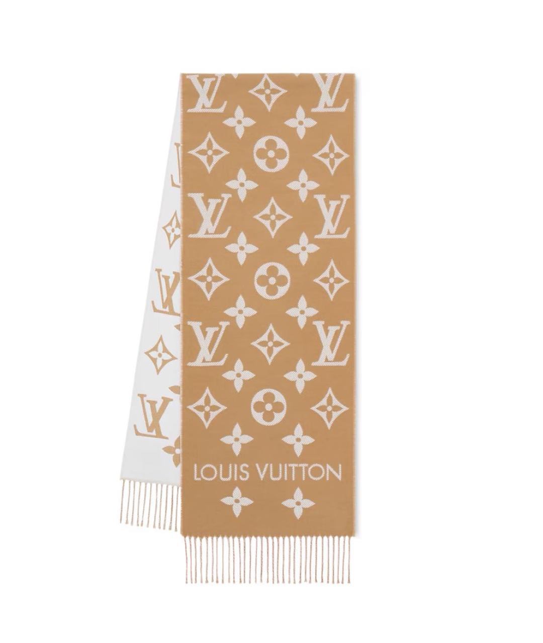 LOUIS VUITTON Бежевый шерстяной шарф, фото 1
