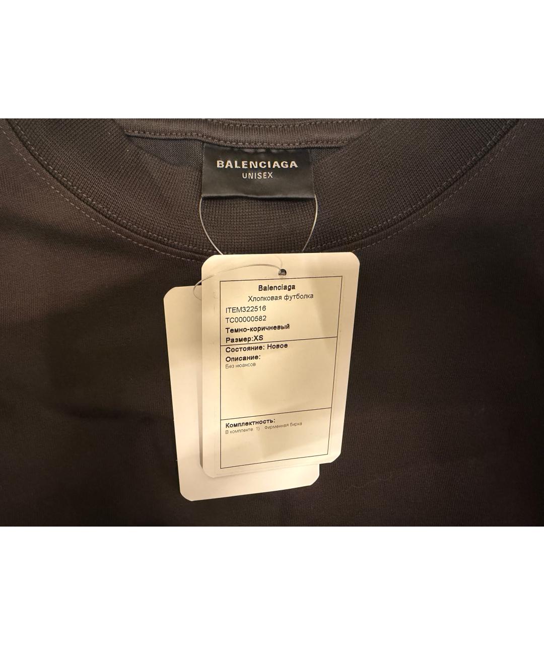 BALENCIAGA Черная хлопковая футболка, фото 3