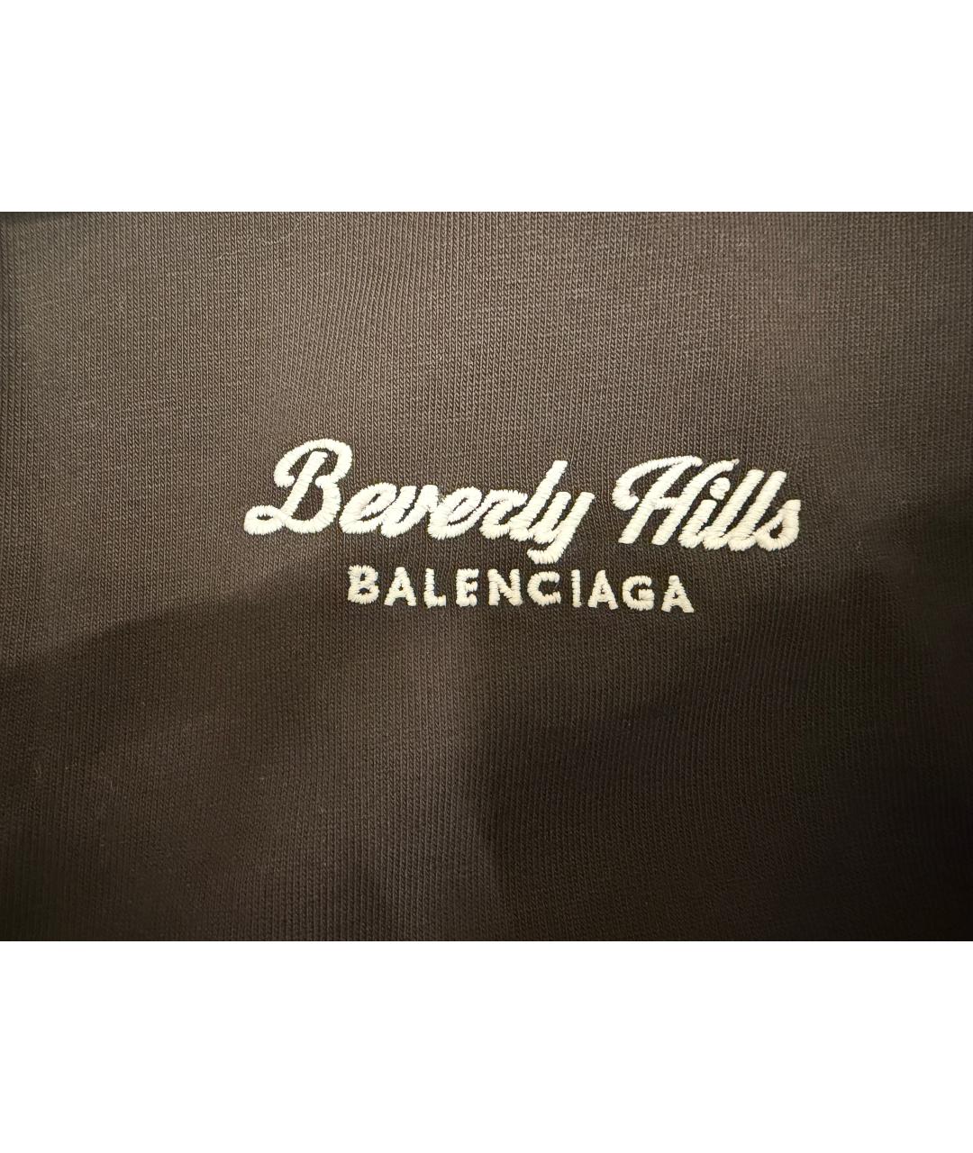 BALENCIAGA Черная хлопковая футболка, фото 4