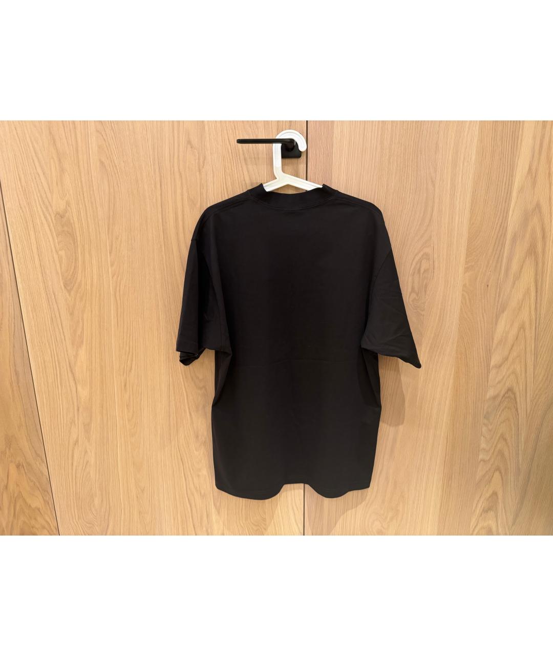 BALENCIAGA Черная хлопковая футболка, фото 2