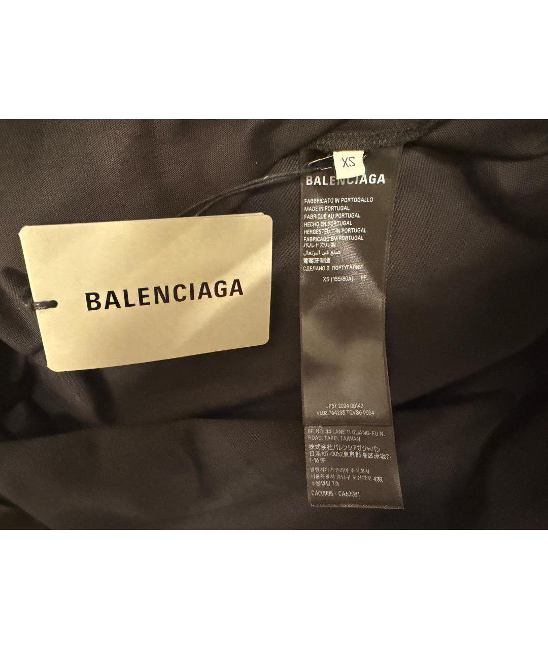BALENCIAGA Черная хлопковая футболка, фото 5