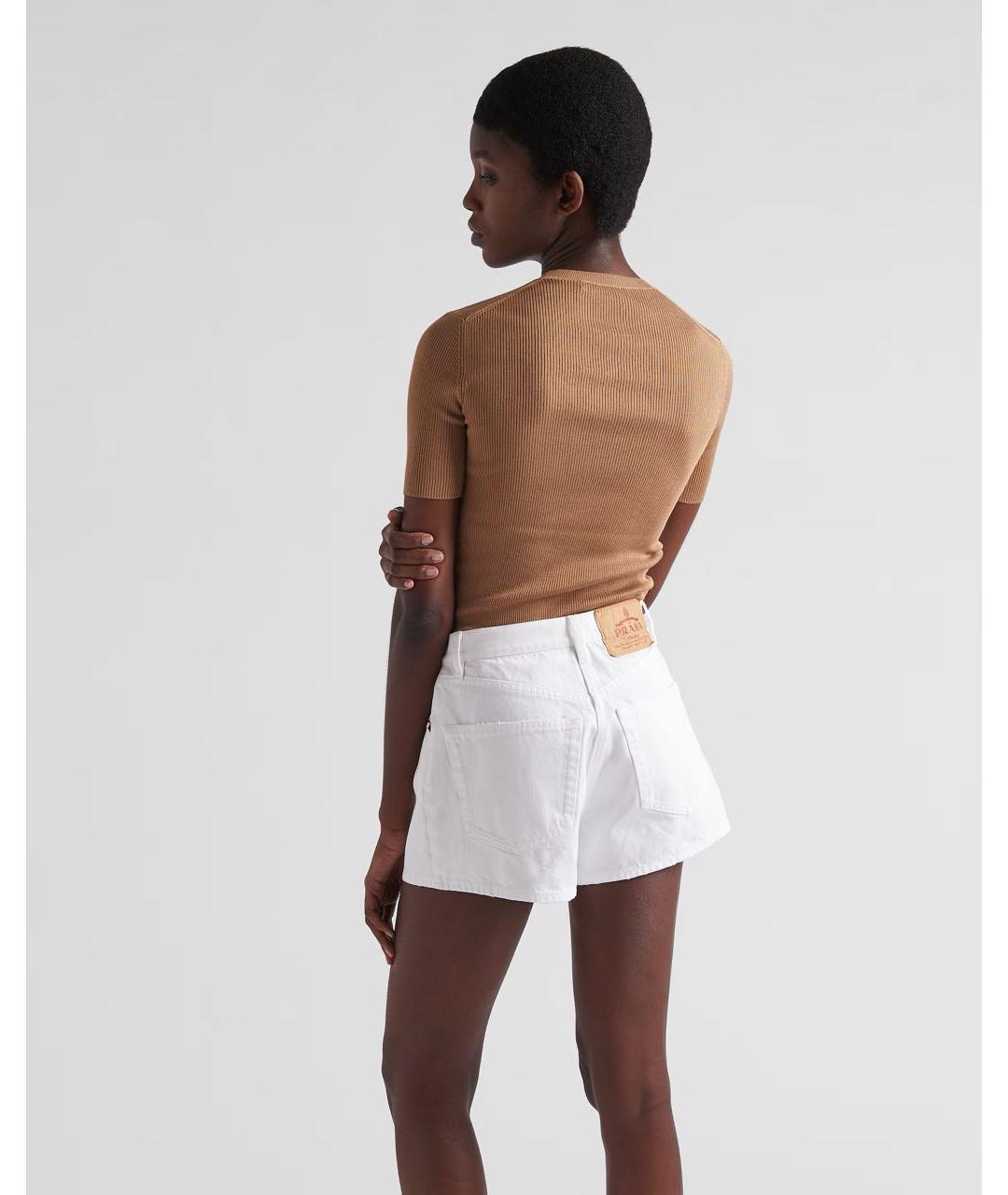 PRADA Коричневый шелковый джемпер / свитер, фото 5