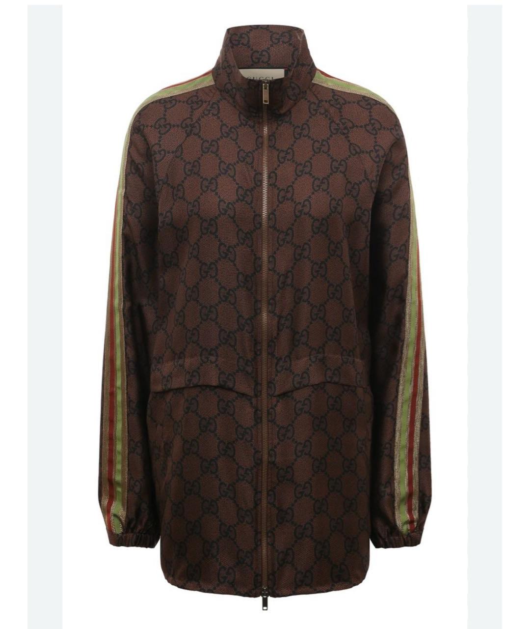 GUCCI Коричневый шелковый костюм с брюками, фото 2