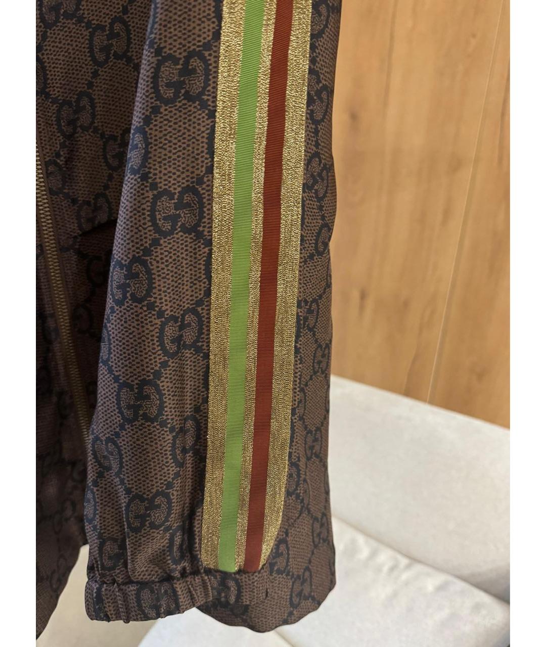 GUCCI Коричневый шелковый костюм с брюками, фото 4