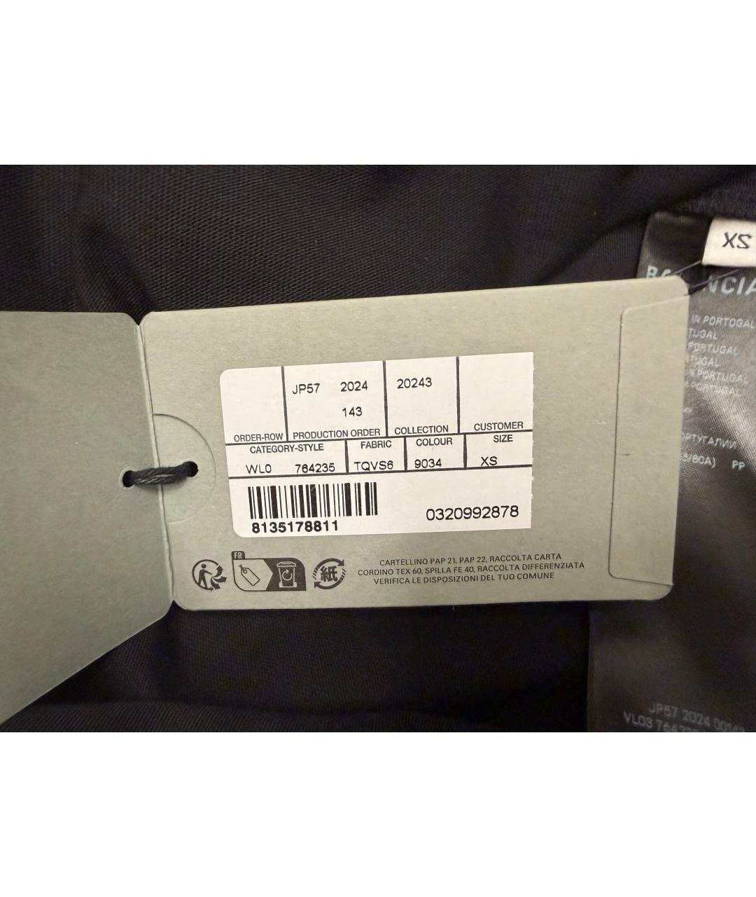 BALENCIAGA Черная хлопковая футболка, фото 6