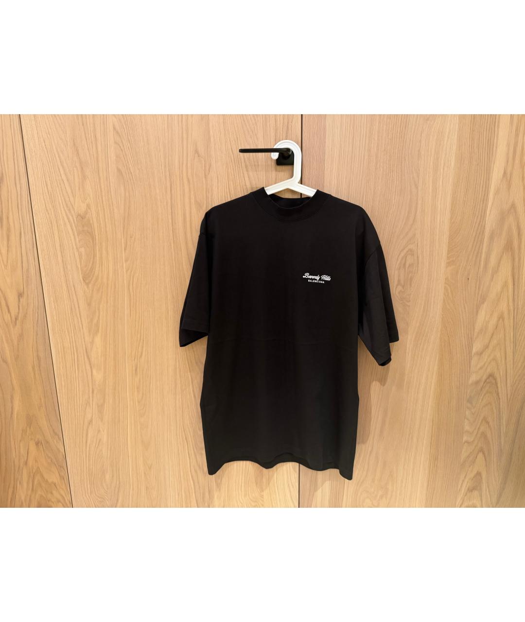 BALENCIAGA Черная хлопковая футболка, фото 7