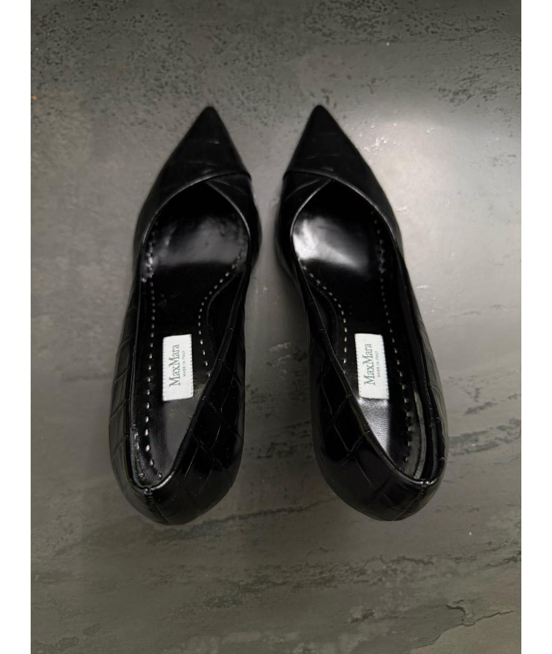 MAX MARA Черные кожаные туфли, фото 3