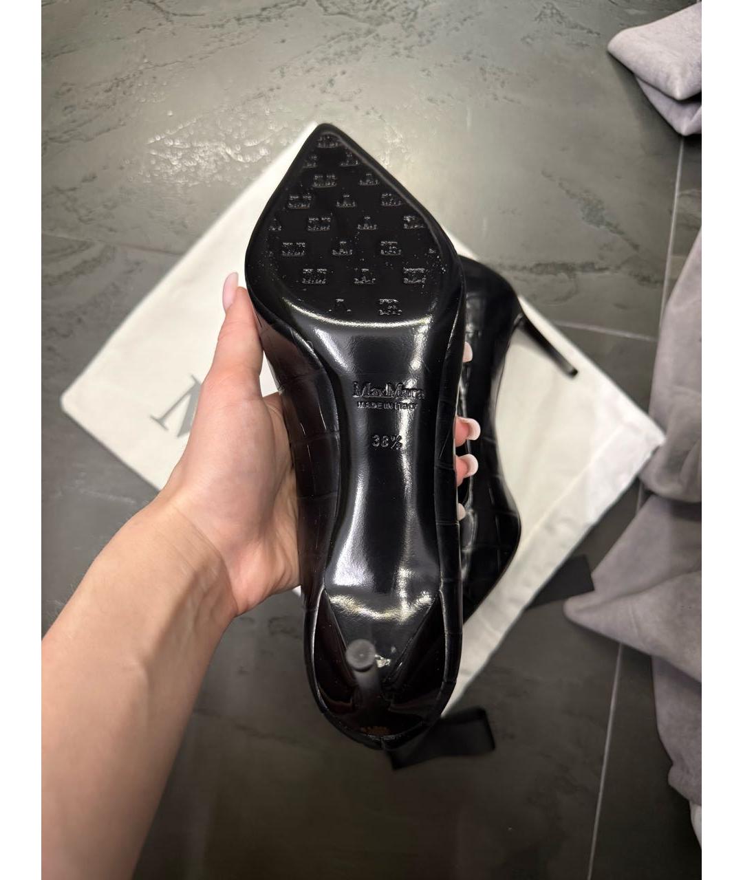 MAX MARA Черные кожаные туфли, фото 6