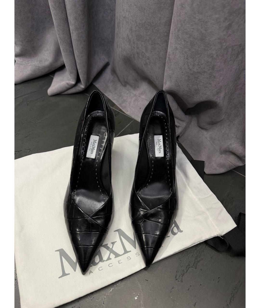 MAX MARA Черные кожаные туфли, фото 2