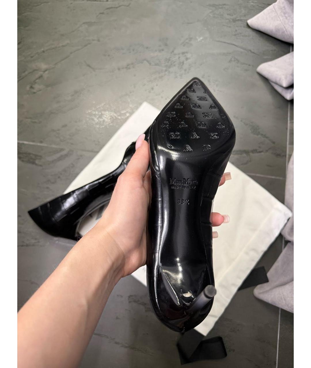 MAX MARA Черные кожаные туфли, фото 7