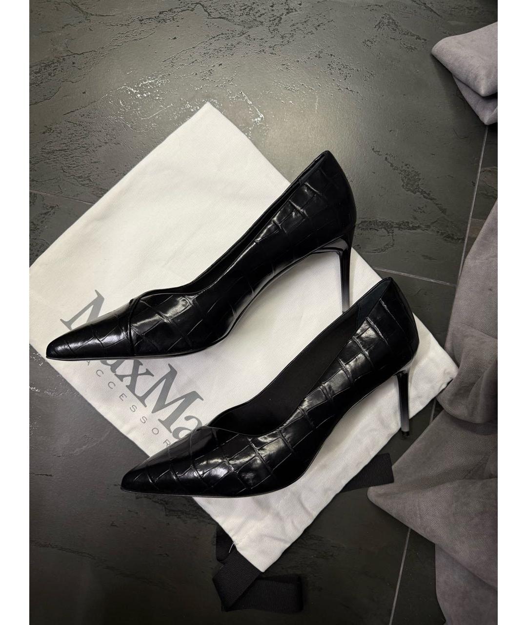 MAX MARA Черные кожаные туфли, фото 5