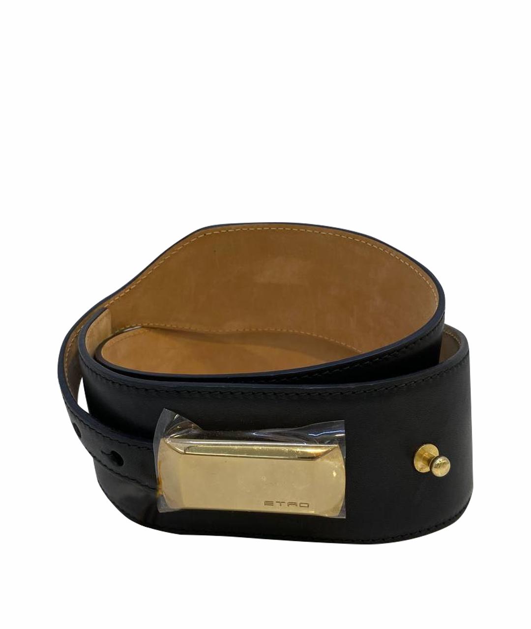 ETRO Черный кожаный ремень, фото 1
