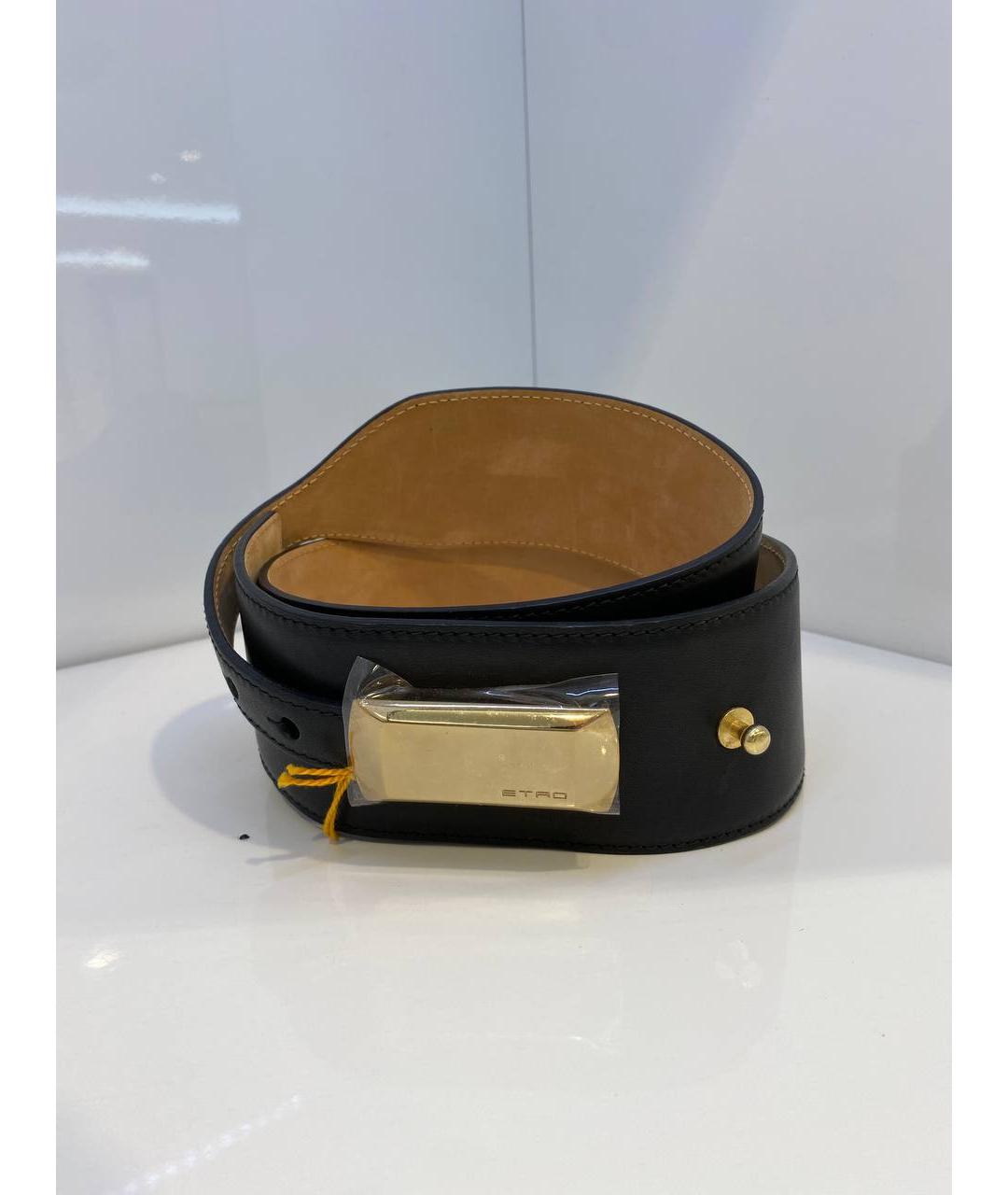ETRO Черный кожаный ремень, фото 4
