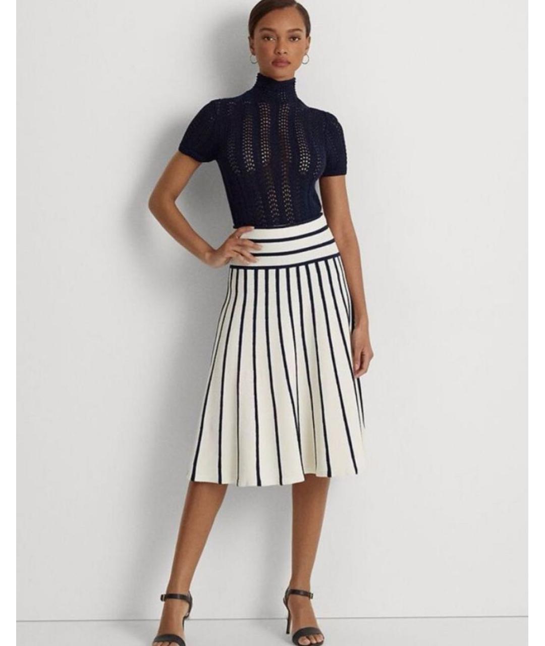 RALPH LAUREN Мульти хлопковая юбка миди, фото 4