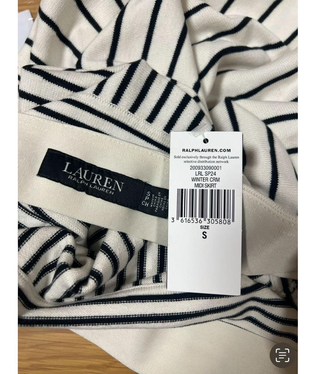 RALPH LAUREN Мульти хлопковая юбка миди, фото 3