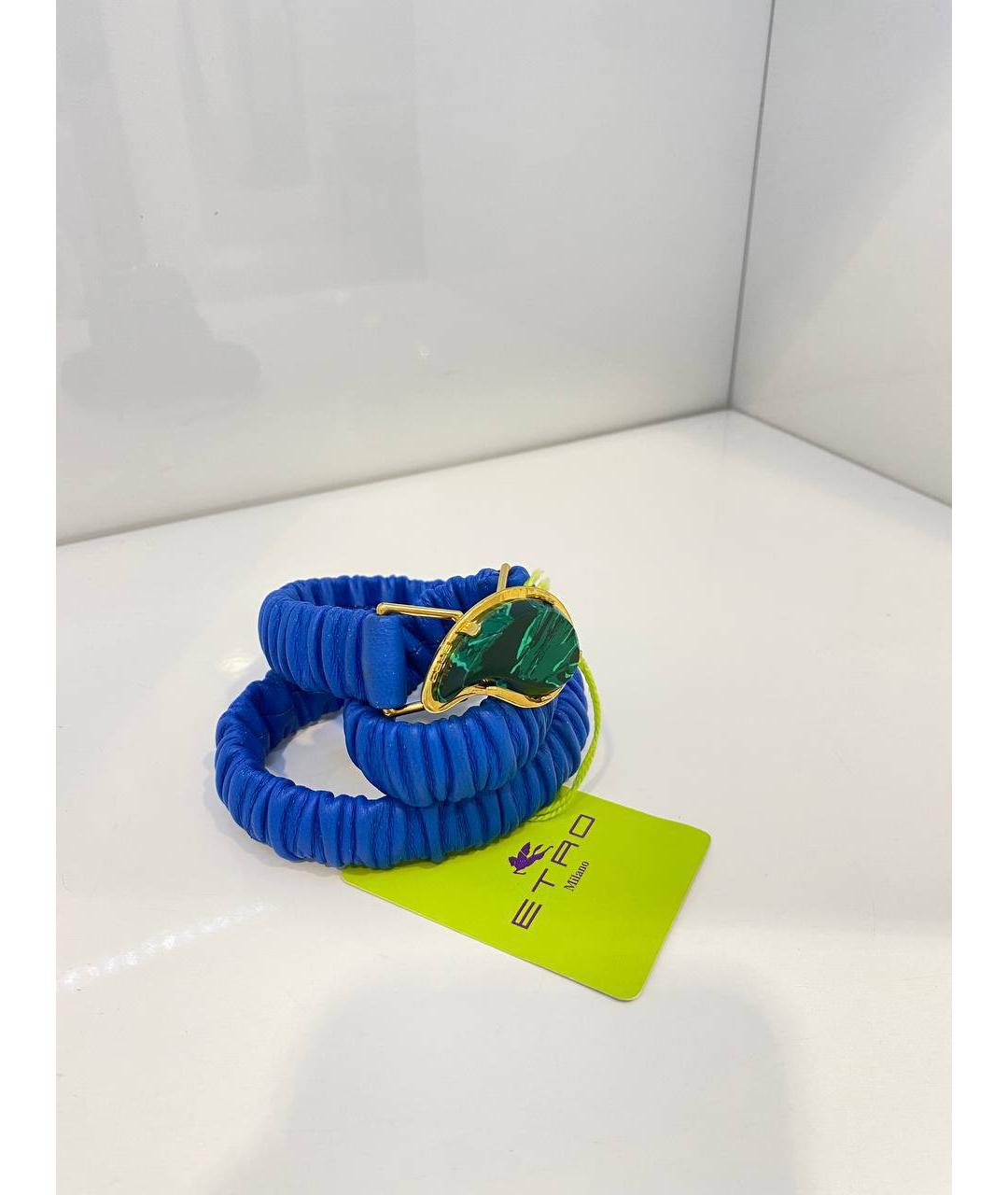 ETRO Синий кожаный ремень, фото 2