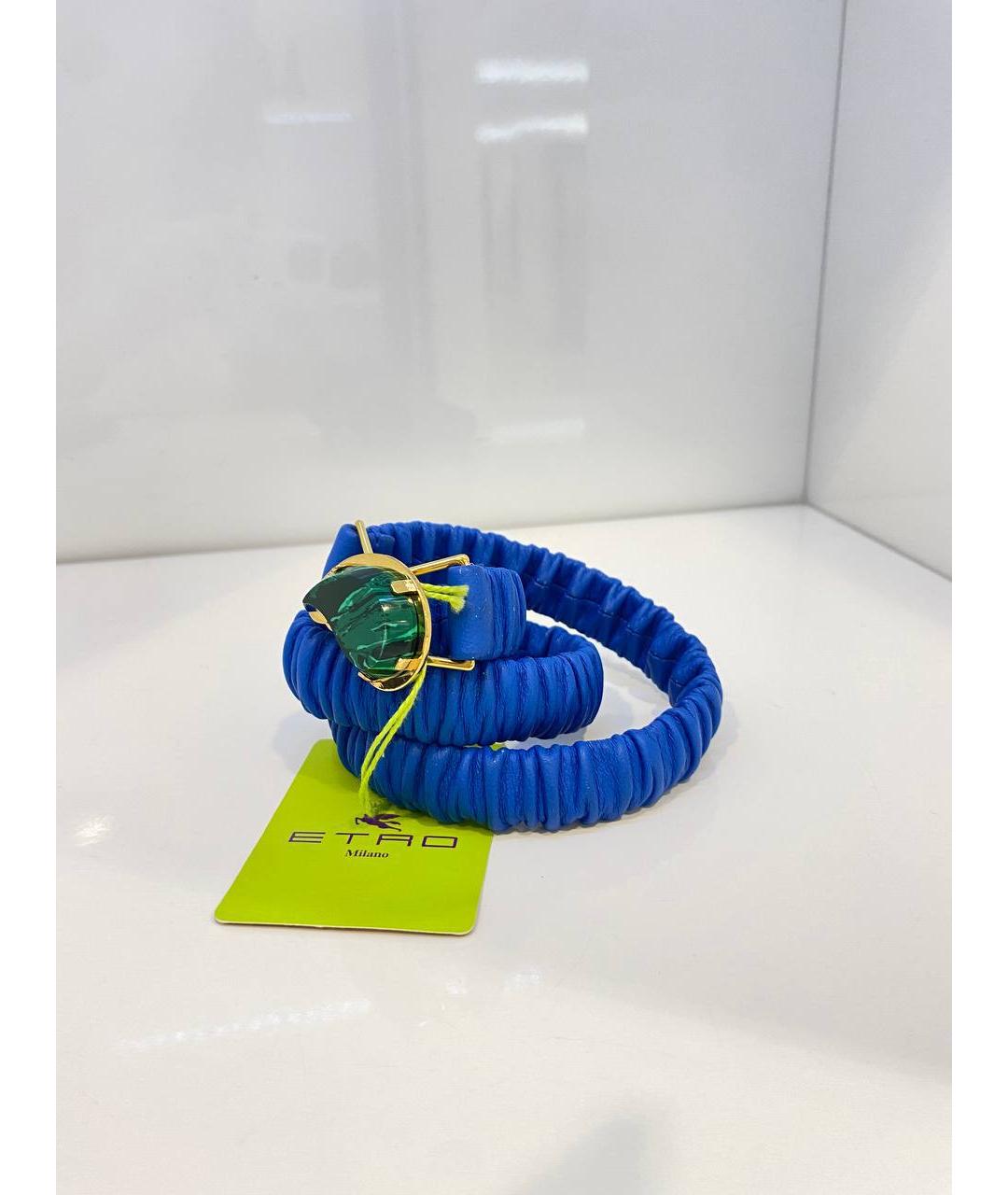 ETRO Синий кожаный ремень, фото 4