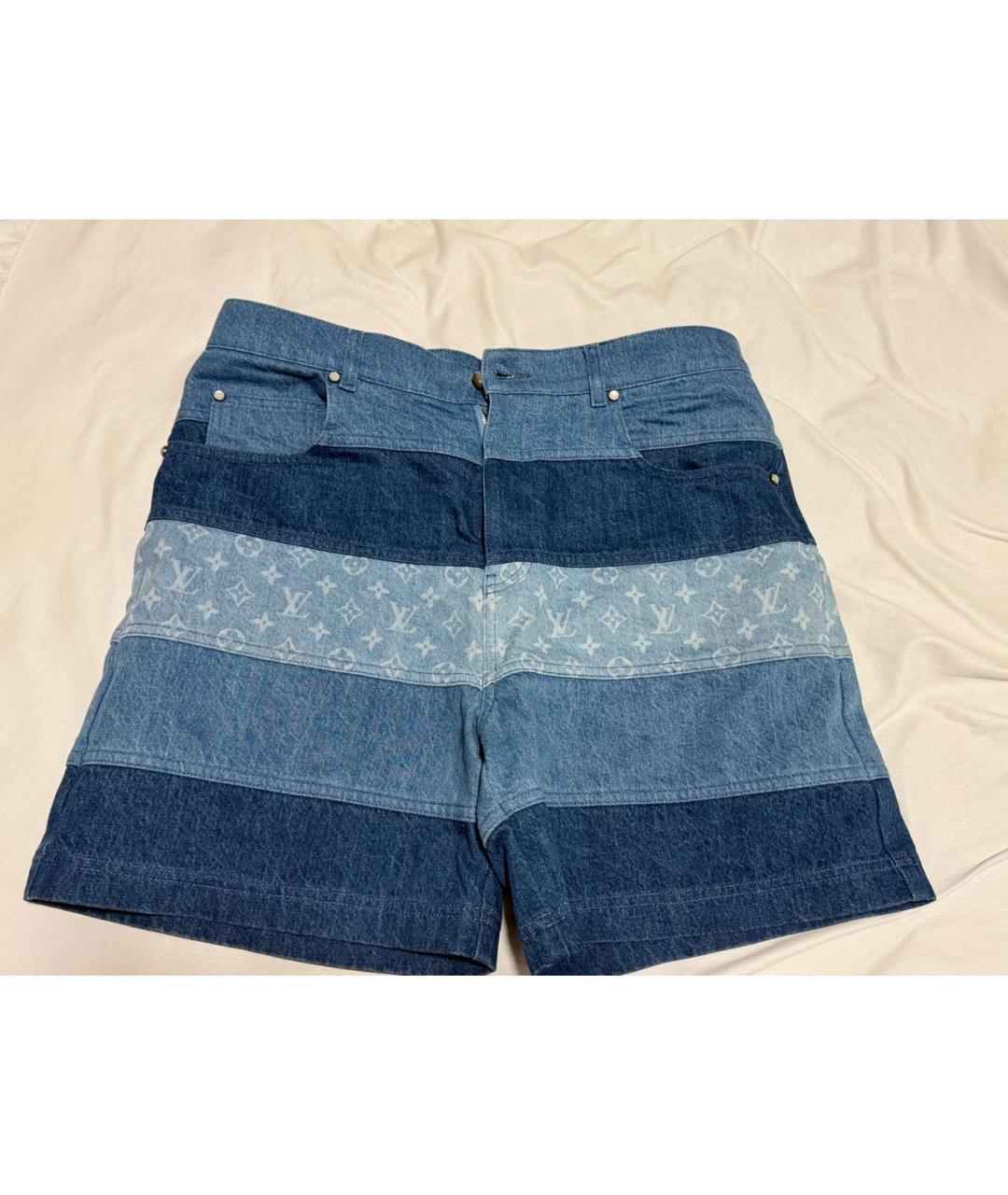 LOUIS VUITTON Голубые деним шорты, фото 4