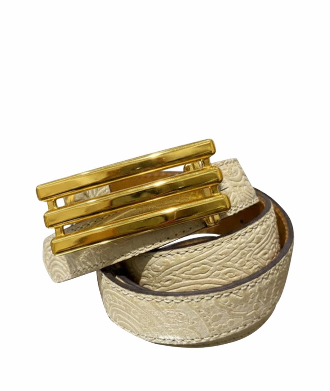 ETRO Бежевый кожаный ремень, фото 1