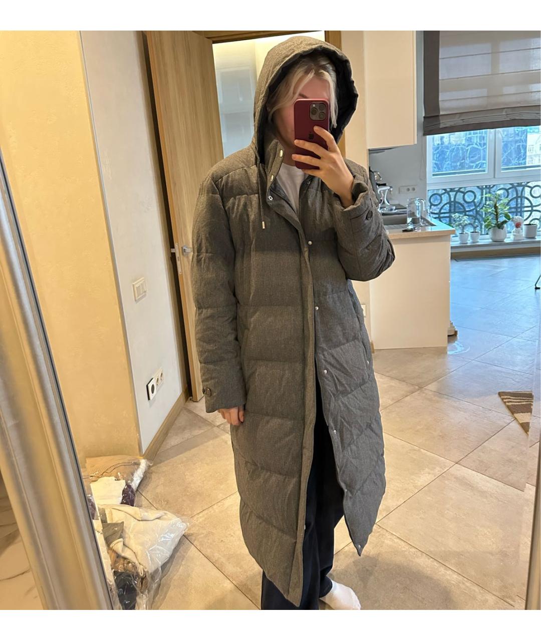 BRUNELLO CUCINELLI Антрацитовый кашемировый пуховик, фото 8