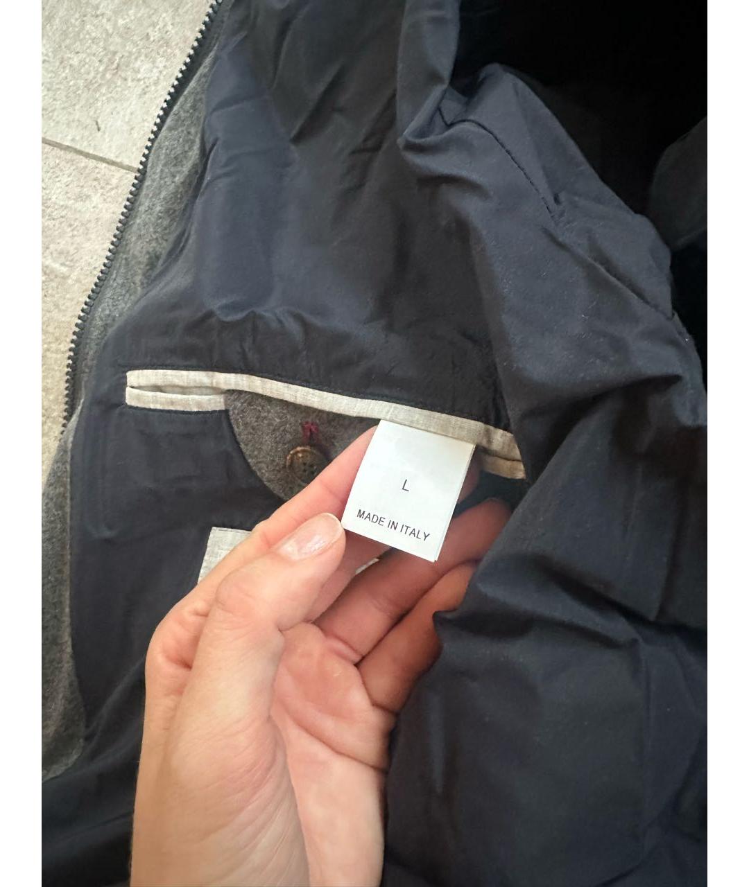 BRUNELLO CUCINELLI Антрацитовый кашемировый пуховик, фото 7