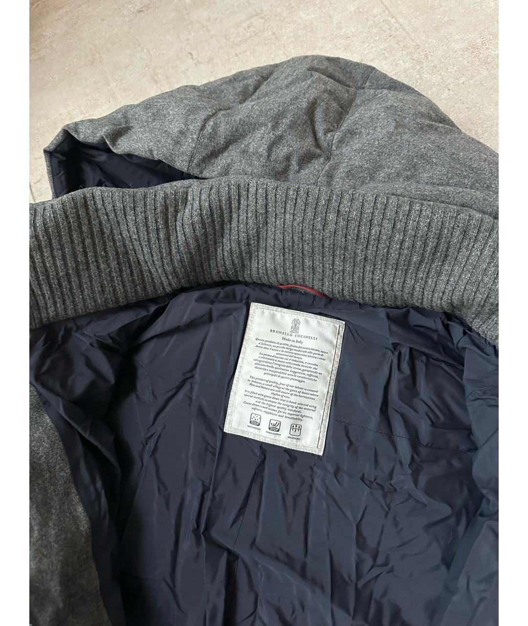 BRUNELLO CUCINELLI Антрацитовый кашемировый пуховик, фото 3