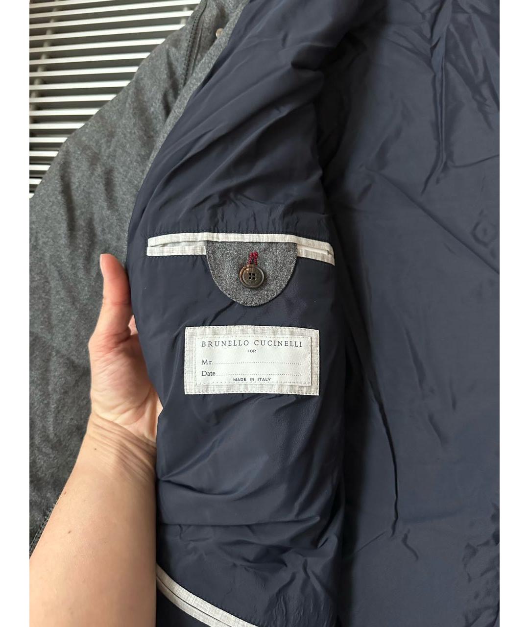 BRUNELLO CUCINELLI Антрацитовый кашемировый пуховик, фото 6
