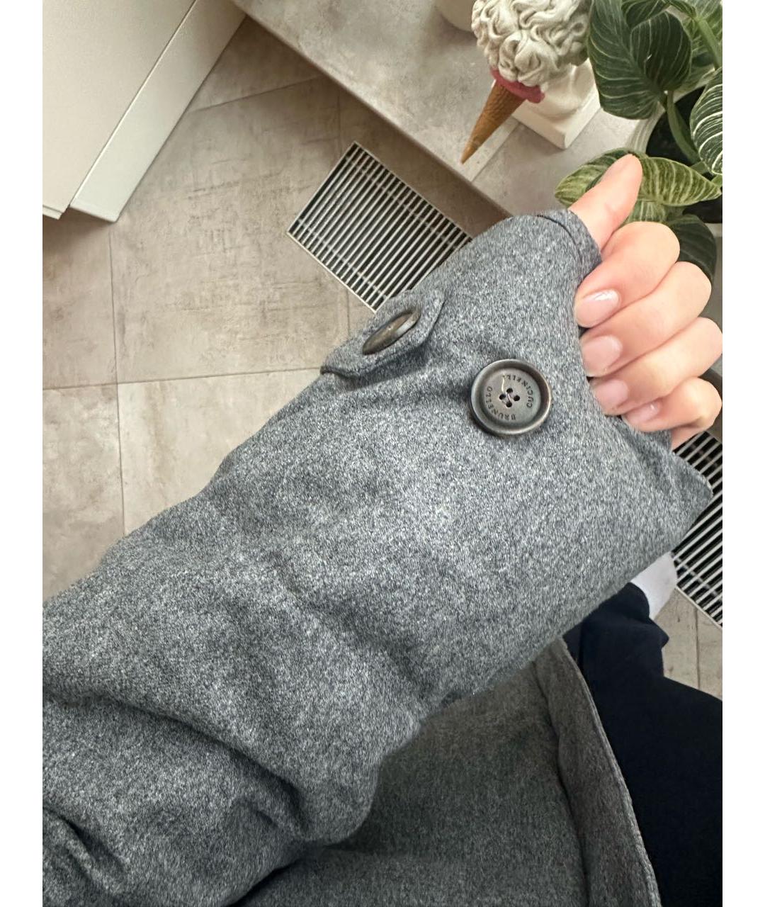 BRUNELLO CUCINELLI Антрацитовый кашемировый пуховик, фото 4